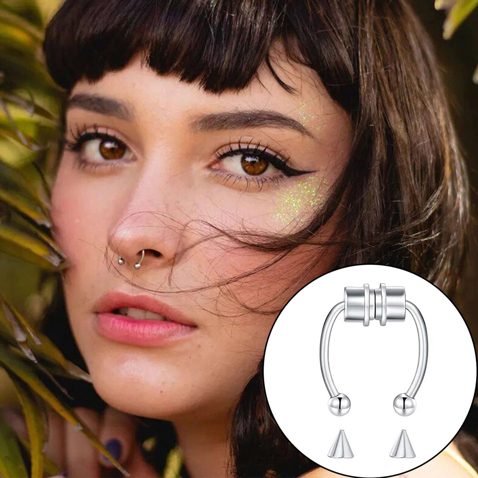 Magnetic Fake Nose Ring - Non Piercing Horseshoe Nose Jewelry for Women & Teens | Perfect for Parties, Cosplay & Everyday Fashion Accessories