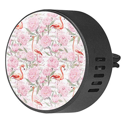 2 Pack Pink Flamingo Peony Flower Car Air Freshener Vent Clip - Essential Oil Diffuser & Aromatherapy for Cars, Home, Office | Long-Lasting Fragrance, Decorative Car Accessory