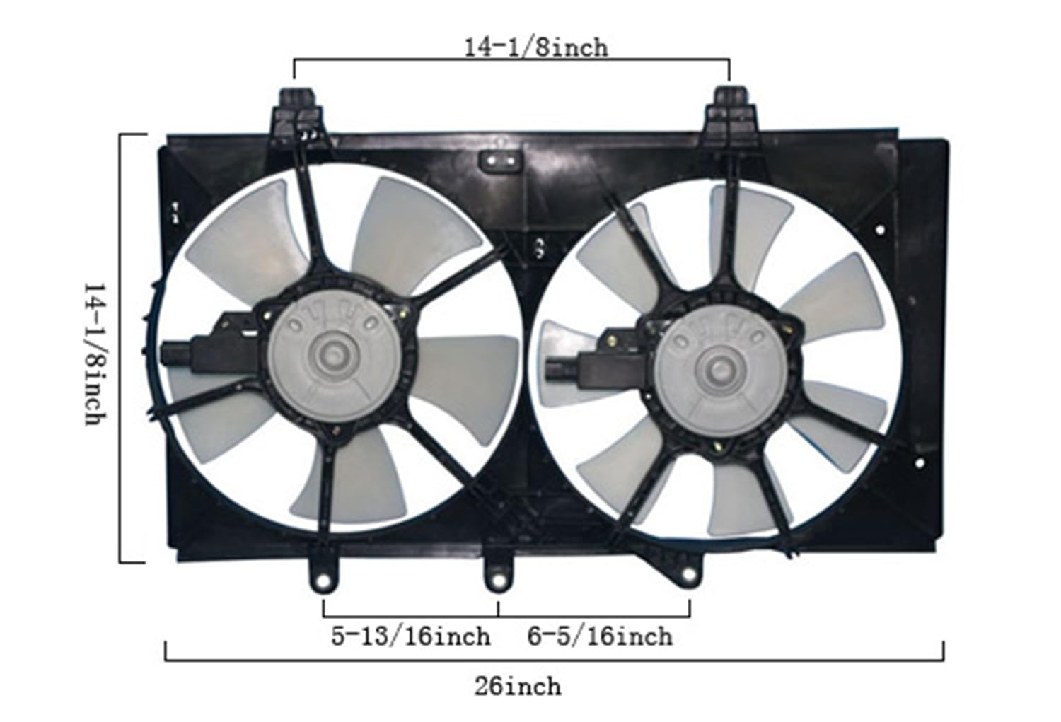 Agility Auto Parts 6017110 Dual Radiator and Condenser Fan Assembly - Compatible Replacement for Multiple Vehicle Models (Check Fitment Before Purchase) - Perfect for Cooling System Repairs & Overheating Prevention