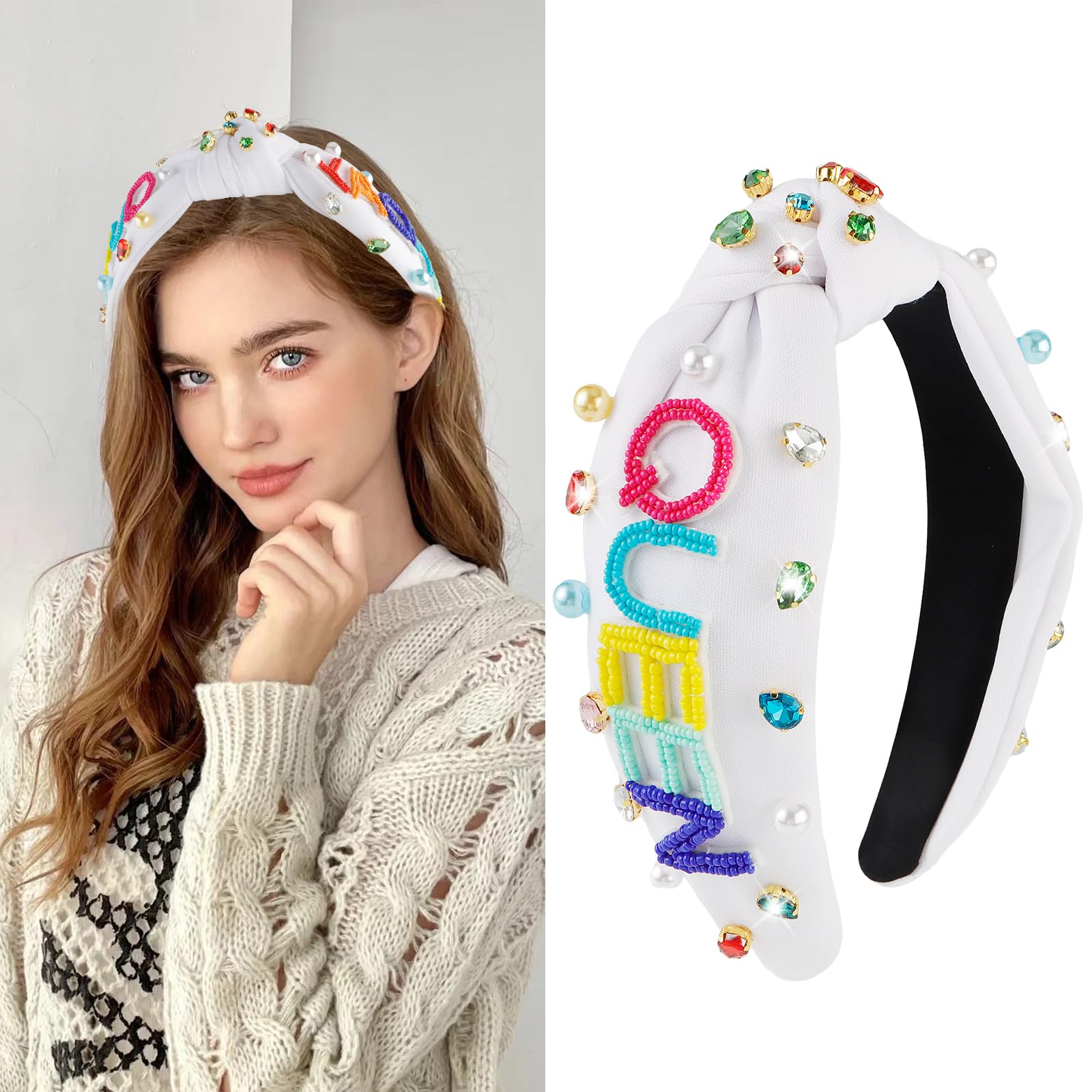 Canitor Birthday Queen Headband for Women - Sparkling Princess Crown Tiara Hat - Perfect Birthday Gift & Party Decorations (White) | Ideal for Birthday Parties, Bachelorette, Bridal Showers & Special Celebrations