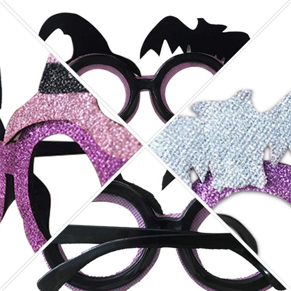 Balacoo 2-Pack Purple Witch Bat Glasses - Halloween Cosplay Eyewear, Party Photo Props, Fashion Accessories for Costumes, Bar Decor & Themed Events
