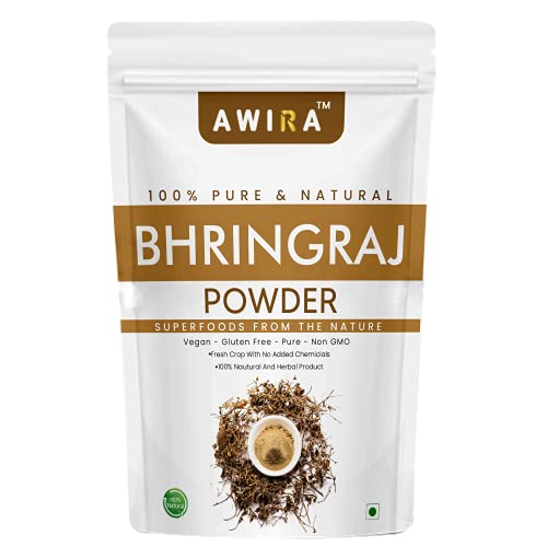 Awira Bhringraj Powder for Hair Growth & Care | 100% Natural, Pure Herbal Powder (250g) | Promotes Thicker Hair, Reduces Hair Fall - Perfect for DIY Hair Masks & Ayurvedic Treatments