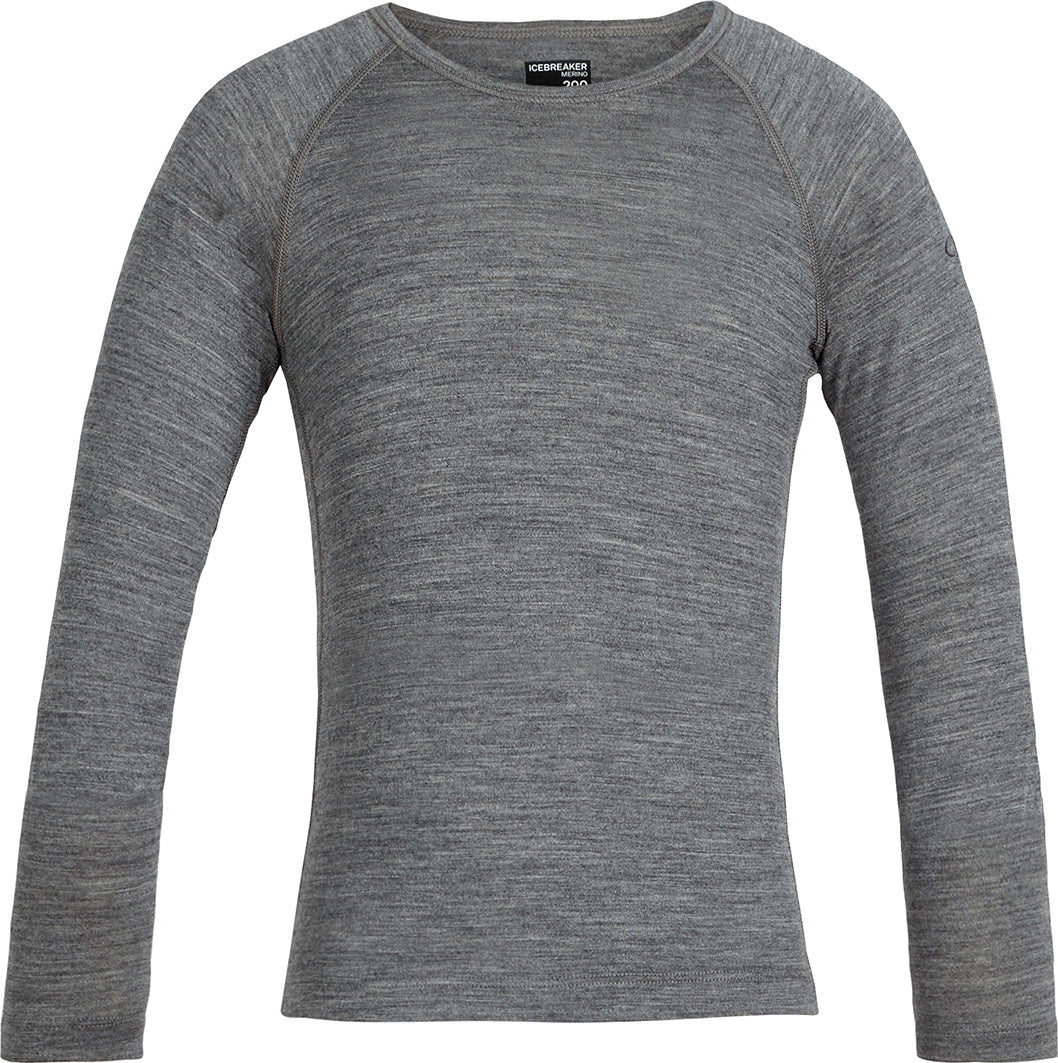 200 Oasis Merino Wool Long Sleeve Thermal Crew Neck Top for Kids - Warm Winter Base Layer for Outdoor Activities & Cold Weather