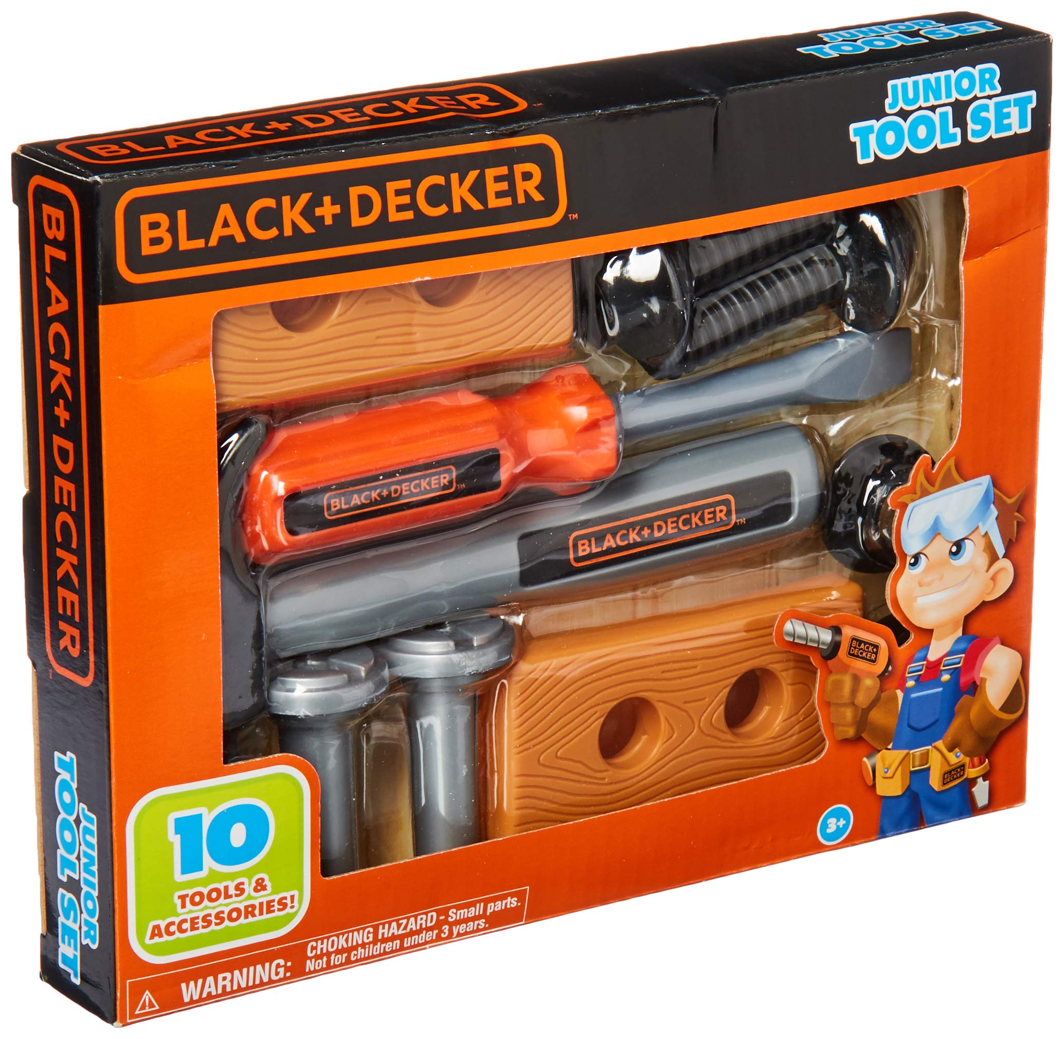 BLACK+DECKER Junior Tool Set - 24-Piece Kids Tool Kit with Storage Bag, Real Working Tools for Children - Perfect for DIY Projects, Woodworking, and Pretend Play