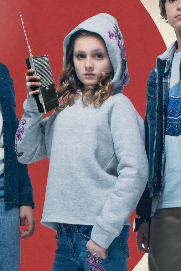 Joe's Jeans Girls' Soft Brushed Floral Print Hoodie - Cozy Pullover for School, Playdates & Outdoor Activities