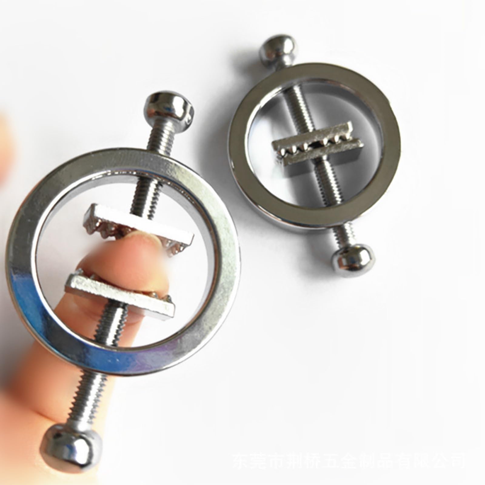 Adjustable Metal Nipple Clamps for Women & Men - Non-Piercing Body Jewelry with Circular Design - Perfect for Sensual Play, BDSM Accessories, and Intimate Stimulation