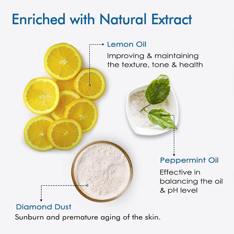 NutriGlow NATURAL'S Diamond Radiance Facial Kit - 60gm Acne Treatment & Spot-Free Skin Care | Brightening & Anti-Aging for Glowing Complexion | Perfect for Daily Skincare Routine & Special Occasion Prep