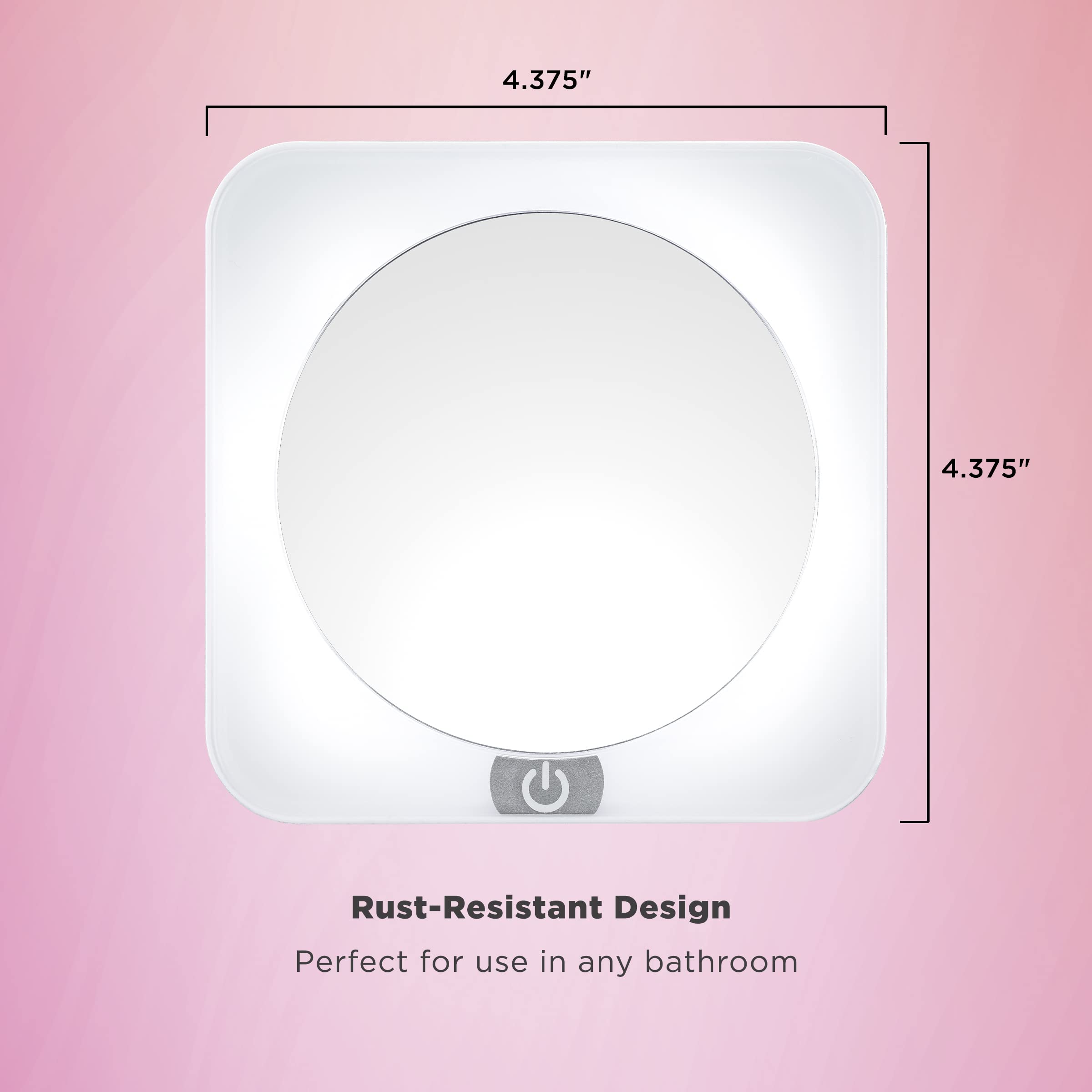 Conair Lighted Makeup Mirror with 12X Magnification - Battery Operated LED Vanity Mirror with Suction Cup, Portable Travel Mirror for Home & On-the-Go Makeup Application (White) - Perfect for Bathroom, Bedroom & Travel Cosmetics Organization