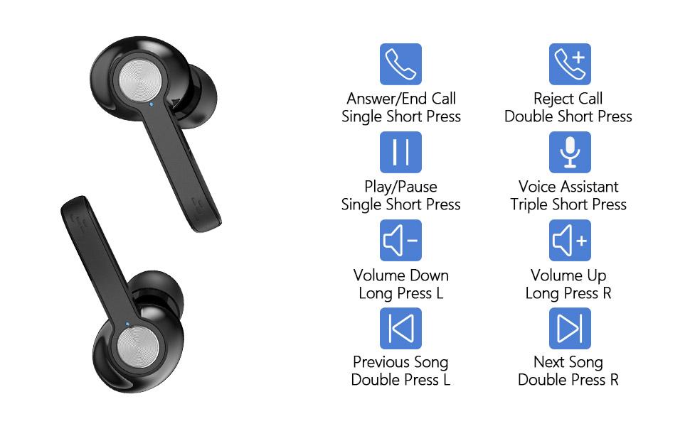 XGODY M18 Bluetooth 5.0 Wireless Earbuds with Noise Cancellation, 30H Playtime, IPX7 Waterproof - Perfect for Gym, Running, Travel & Work Calls