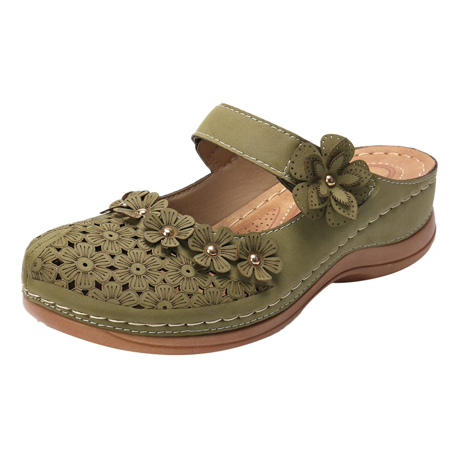 Women's Comfortable Hollow Out Round Toe Wedge Sandals - Breathable Summer Slippers with Heel for Ladies & Girls | Perfect for Beach, Vacation, and Casual Outings