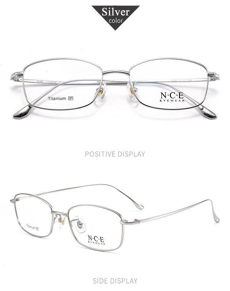 Bclear SC8508 Men's Full Rim Square Titanium Eyeglasses - Lightweight Durable Frame for Work, Reading & Everyday Wear