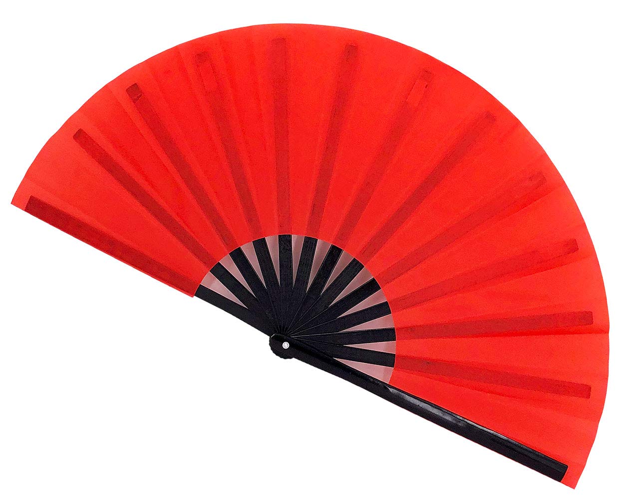 STHUAHE Large Folding Fan - Traditional Chinese Japanese Bamboo Hand Fan for Kung Fu Tai Chi, Music Festivals, Performances & Parties - Portable Clack Fan for Women & Men (Red) | Perfect for Dance, Yoga, Cosplay & Summer Cooling