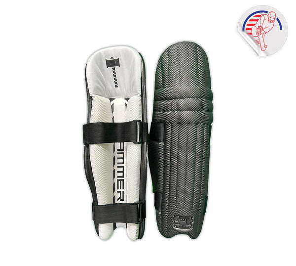 Hammer Junior Moulded Batting Pad 2024 - Black Cricket Protective Gear for Youth Players - Perfect for Practice & Matches