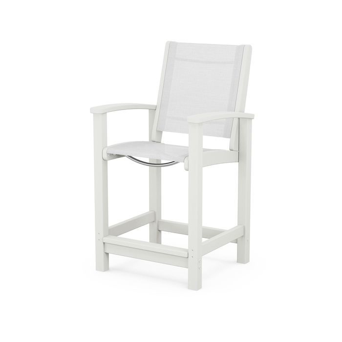 POLYWOOD Coastal Counter Chair - Durable Outdoor Bar Stool for Patio, Deck & Poolside - Weather-Resistant & Low Maintenance