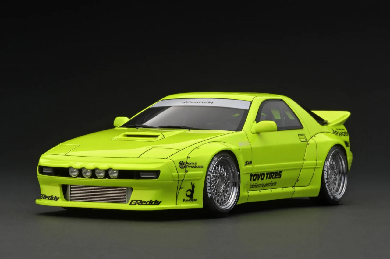 1:18 Scale Mazda RX-7 FC3S Pandem Widebody Diecast Model Car - Yellow Limited Edition - Perfect for Car Collectors & JDM Enthusiasts - Display Case & Gift Box Included