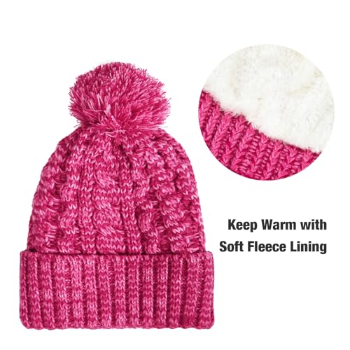Cozy Fleece Lined Cable Knit Beanie Hat, Scarf & Gloves Set for Women & Men - Winter Warm Accessories for Skiing, Snowboarding & Outdoor Activities