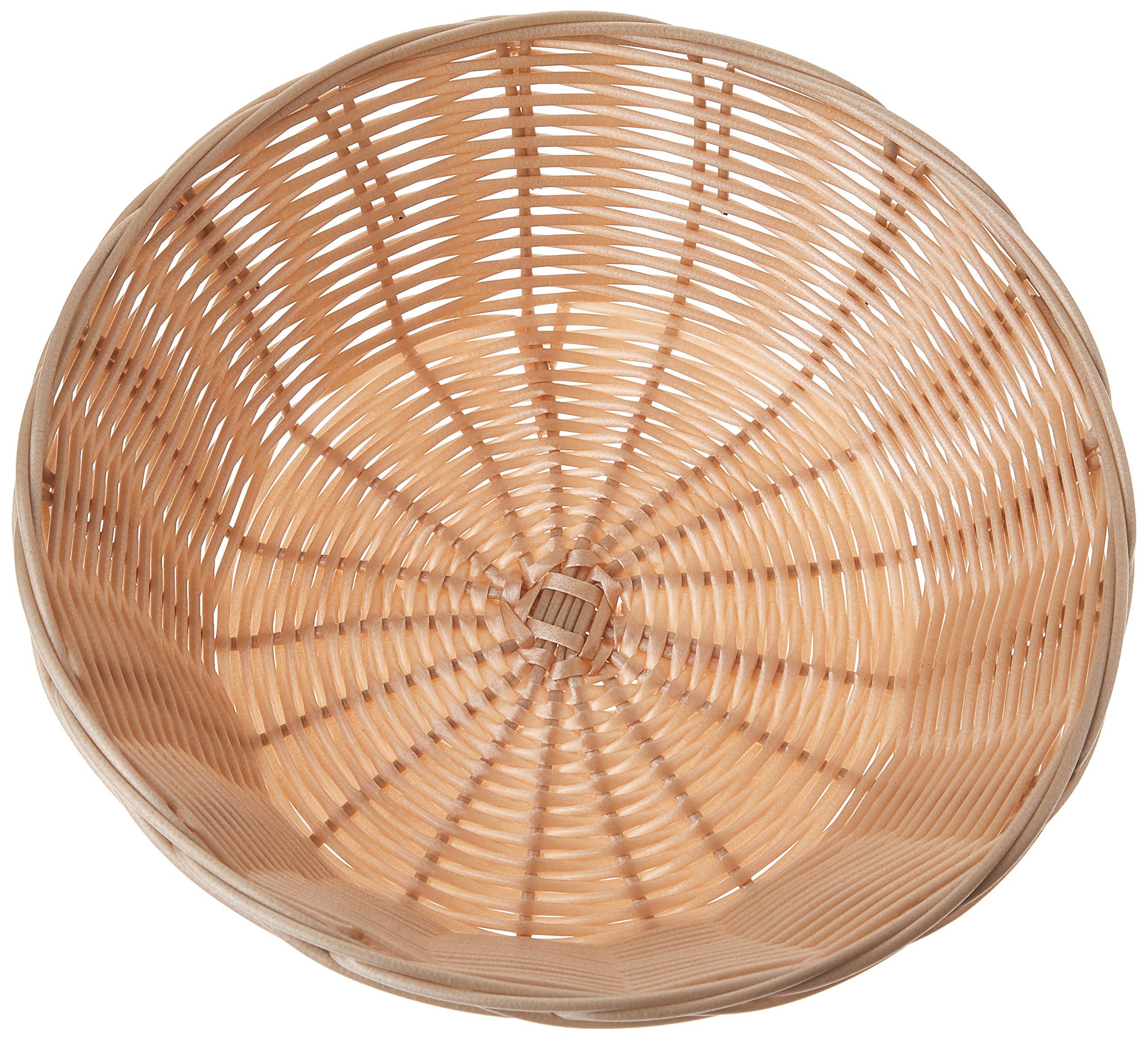 Premium Round Woven Bread Baskets Set of 12 - Durable Polypropylene Serving Baskets for Bread Rolls, Pastries & Baked Goods - Ideal for Restaurants, Bakeries & Home Kitchen Use - Beige (BB-8R)