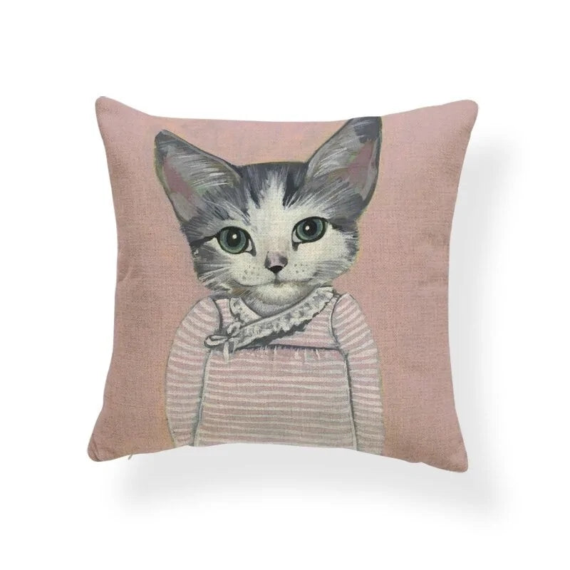 Stylish Cat-Themed Pillow Covers - Soft Decorative Cushion Cases for Living Room, Bedroom, or Nursery - Perfect for Pet Lovers & Home Decor