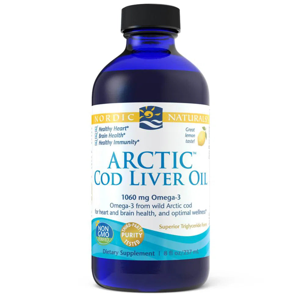 Nordic Naturals Arctic Cod Liver Oil Lemon Flavor - Omega-3 EPA & DHA Supplement for Heart, Brain & Joint Health - Supports Immune System & Overall Wellness - Great for Adults & Kids Daily Nutrition