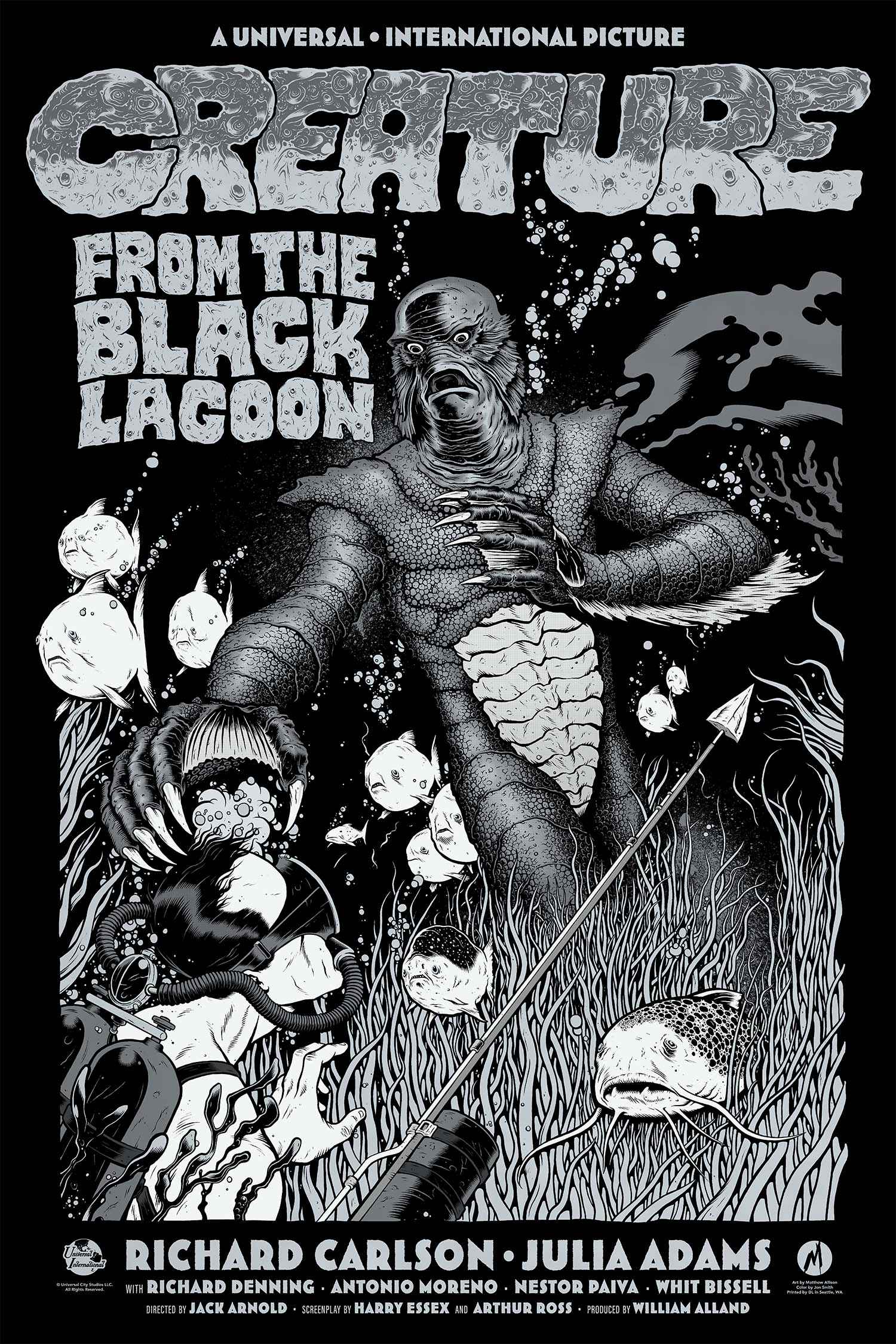 Creature from the Black Lagoon Vintage Movie Poster - Classic Horror Film Wall Art for Home Theater, Man Cave & Halloween Decor