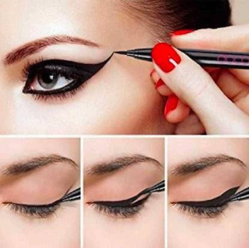 Waterproof Liquid Eyeliner - 36 Hour Long Lasting (Pack of 2) - 15ml Deep Black & Multicolor - Smudge Proof & Water Resistant for Swimming, Gym & All-Day Wear