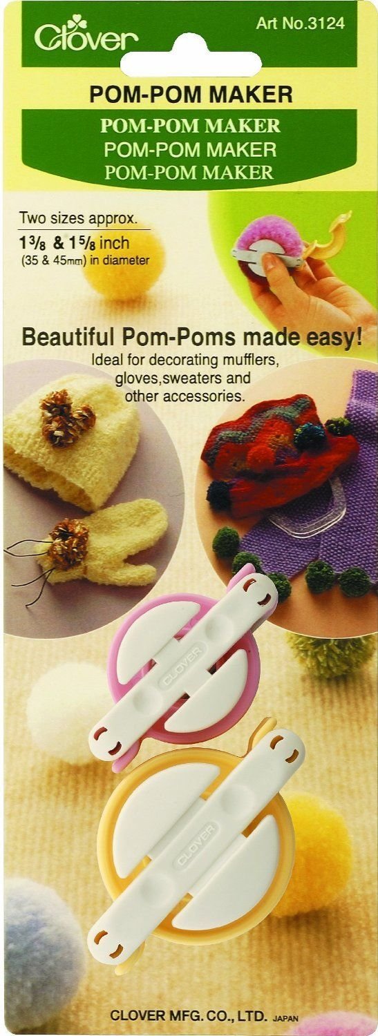 Clover Small Pom Pom Maker - DIY Craft Tool for Knitting, Crochet & Scrapbooking - Perfect for Home Decor, Gift Wrapping & Party Decorations