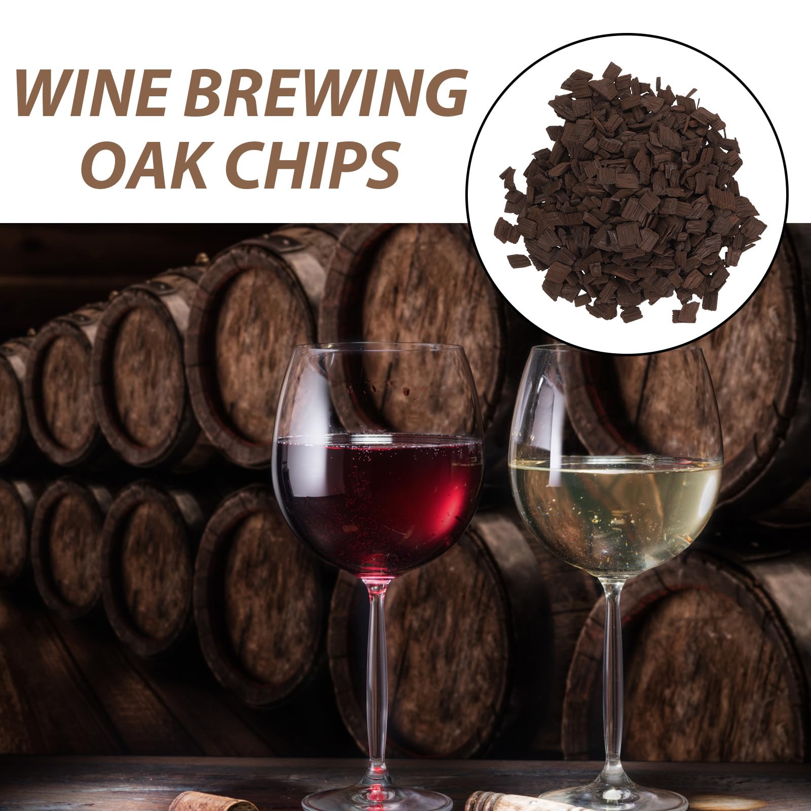 Premium French Oak Chips for Wine Making - 3.5oz Heavy Toasted Oak Wood Chips for Home Brewing, Whiskey & Brandy Aging - Enhance Flavor & Aroma - Perfect for Home Winemakers & Craft Distillers