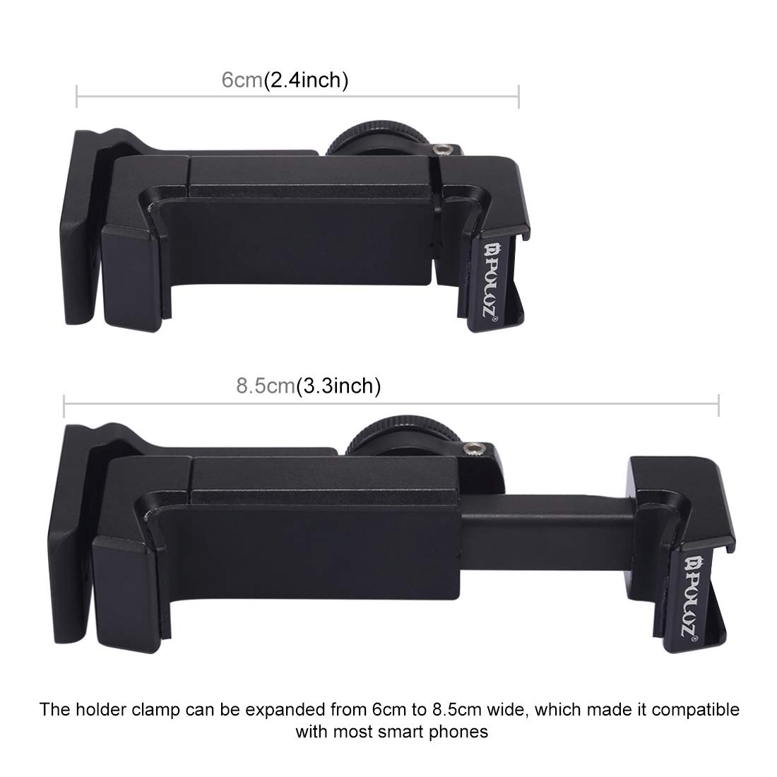 PULUZ 360° Rotating Phone Clamp Holder for iPhone, Samsung, Huawei - Perfect for Vlogging & Live Streaming