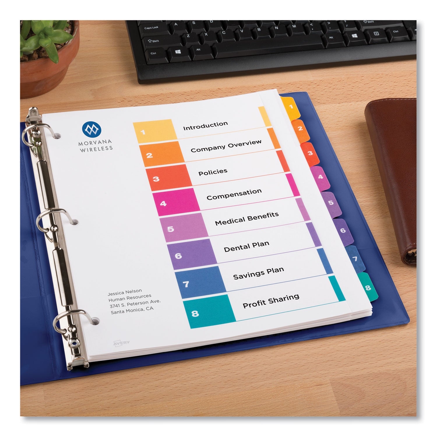 Avery® Customizable TOC Ready Index Multicolor Tab Dividers - 8 Extra Wide Tabs (1-8) - 11