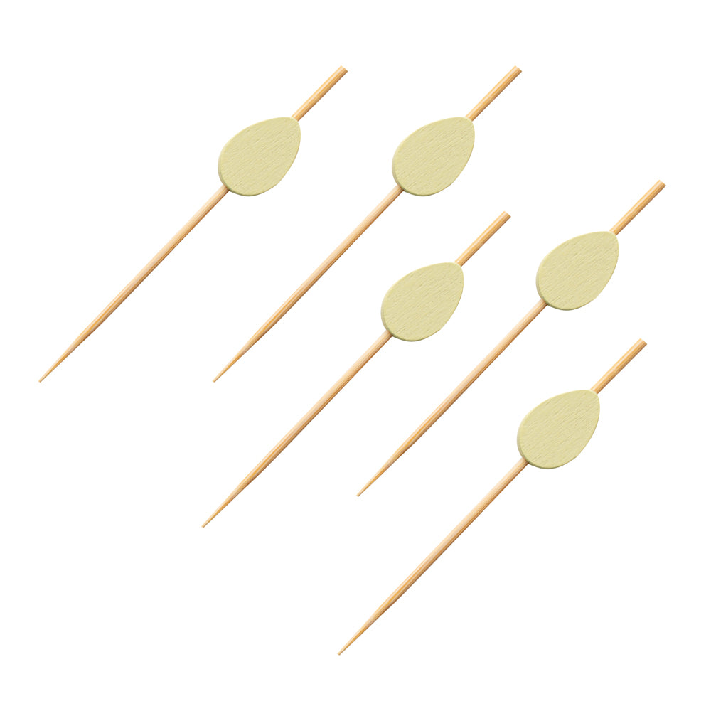 Premium Bamboo Egg Skewers - 3.5 Inch (100 Count) for BBQ, Picnics & Party Food Serving - Eco-Friendly Kitchen Utensils