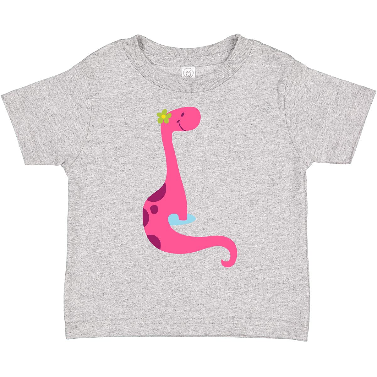 Inktastic Cute Pink Dinosaur Toddler T-Shirt - Soft Cotton Dino Graphic Tee for Baby Girls & Boys - Perfect for Playdates, Daycare & Family Photos