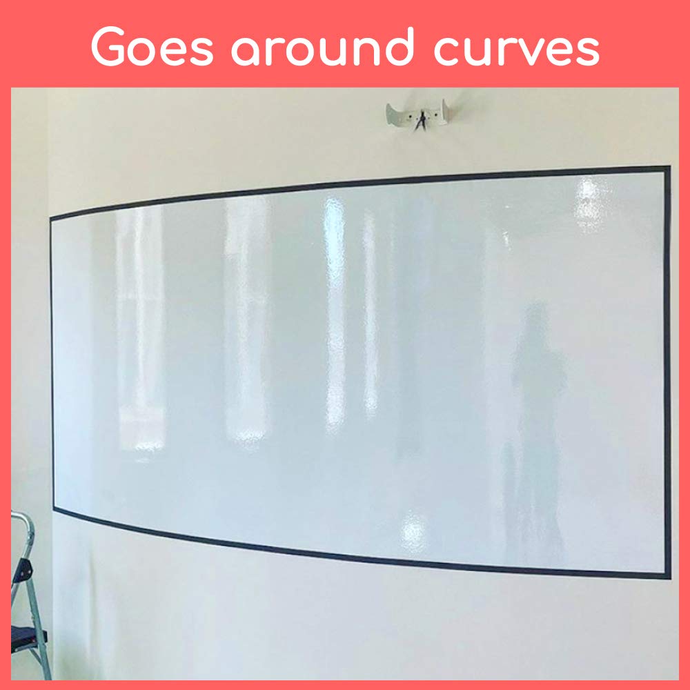 4x8 ft Whiteboard Wallpaper - Matte White Peel and Stick Dry Erase Board | Self-Adhesive Whiteboard Decal & Projector Screen for Office, Classroom, and Home Use
