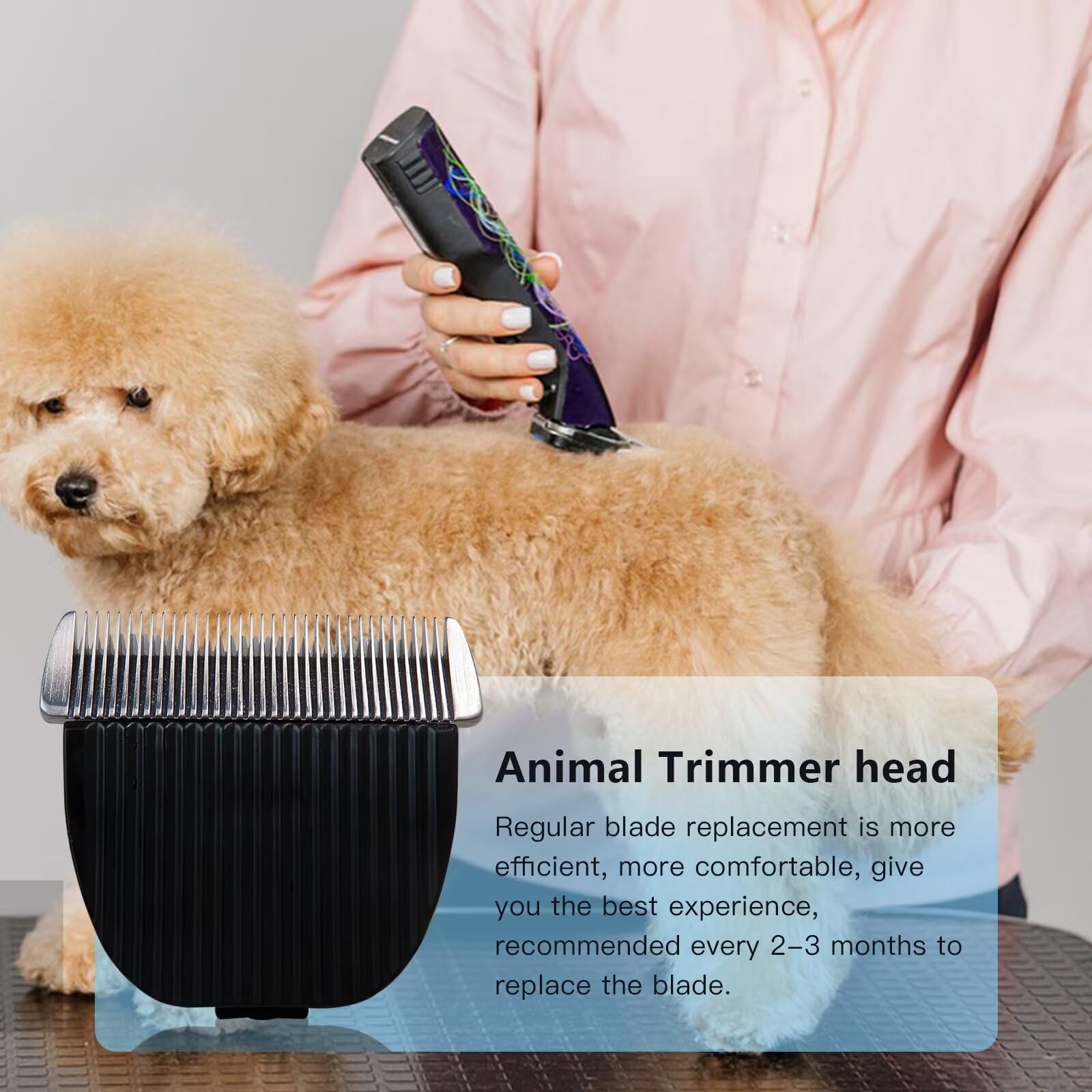 2 Pack Professional Low Noise Dog Hair Clipper Replacement Blades - Compatible with ONEISALL Pet Clippers, Cat & Dog Grooming Accessories for Home Use & Professional Grooming
