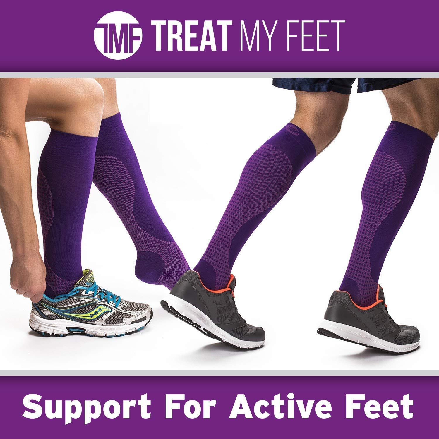 3 Pairs Knee High Compression Socks for Women & Men - Running & Travel