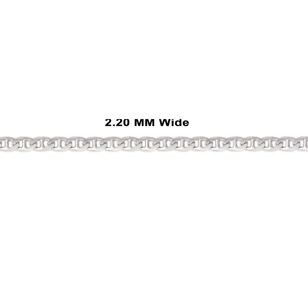 14K Real Gold Gucci Chain Necklace - White Rhodium Plated Italian Link Jewelry for Men & Women (16-24 Inch Length, 2.2-6.0mm Width) - Perfect Gift for Birthday, Anniversary & Special Occasions
