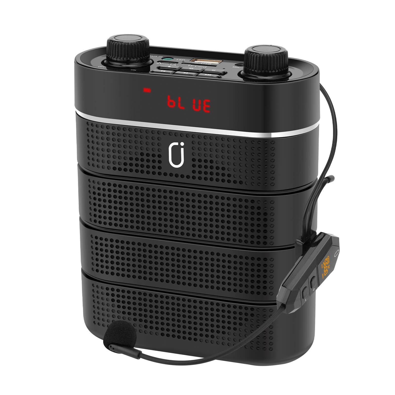 JYX Wireless Voice Amplifier with Headset Microphone - 2200mAH Portable Bluetooth PA Speaker System, FM/Recording/USB/TF/AUX Input - Ideal for Teachers, Tour Guides & Conference Presentations