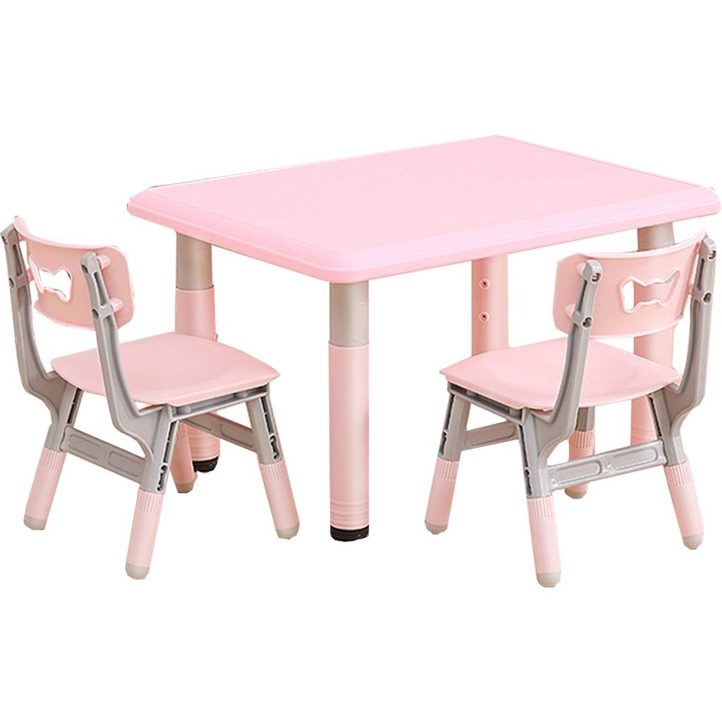 Kids Study Desk and Chair Set - Adjustable Liftable Children's Table for Arts, Crafts & Homework - Ergonomic Learning Furniture for Ages 2-10 Years (Pink) - Perfect for Homeschooling, Playroom & Bedroom Study Areas