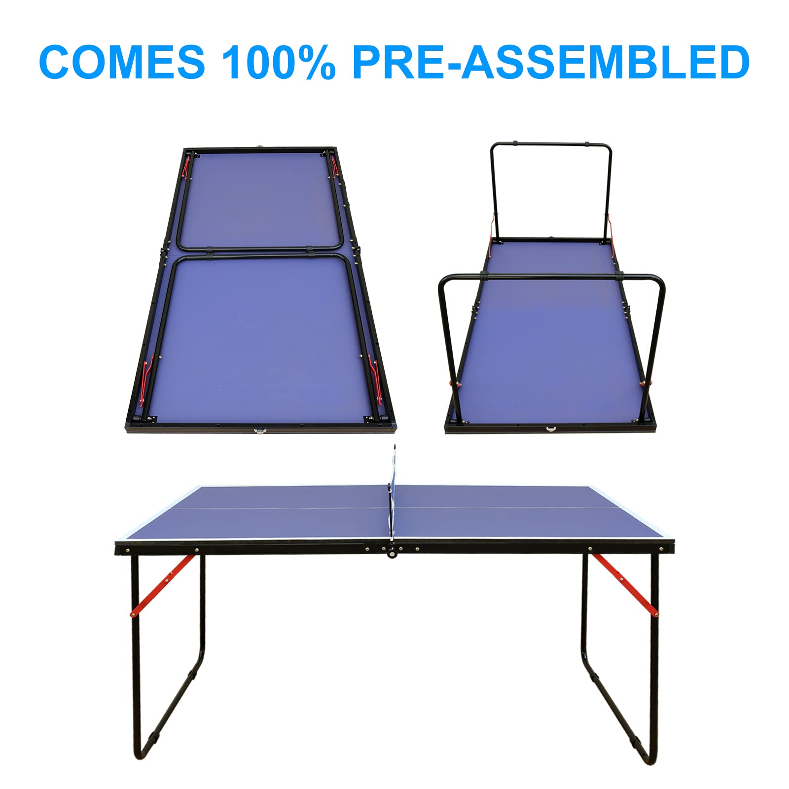 Foldable & Portable Ping Pong Table Set for Indoor & Outdoor Games - Professional Table Tennis Equipment for Home, Office, Backyard, and Gym Use