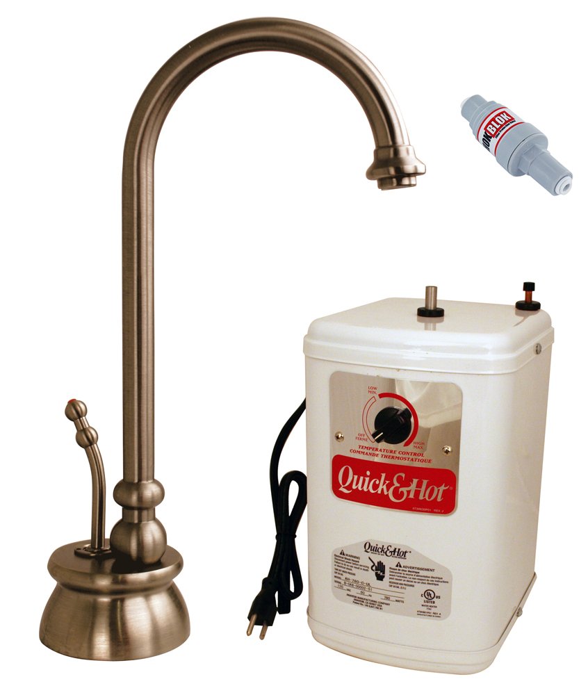 Westbrass D261HFP-11 10-Inch Calorah Single Handle Hot Water Dispenser Faucet with Instant Hot Tank in Antique Copper Finish - Perfect for Kitchen Sink, Coffee & Tea Brewing