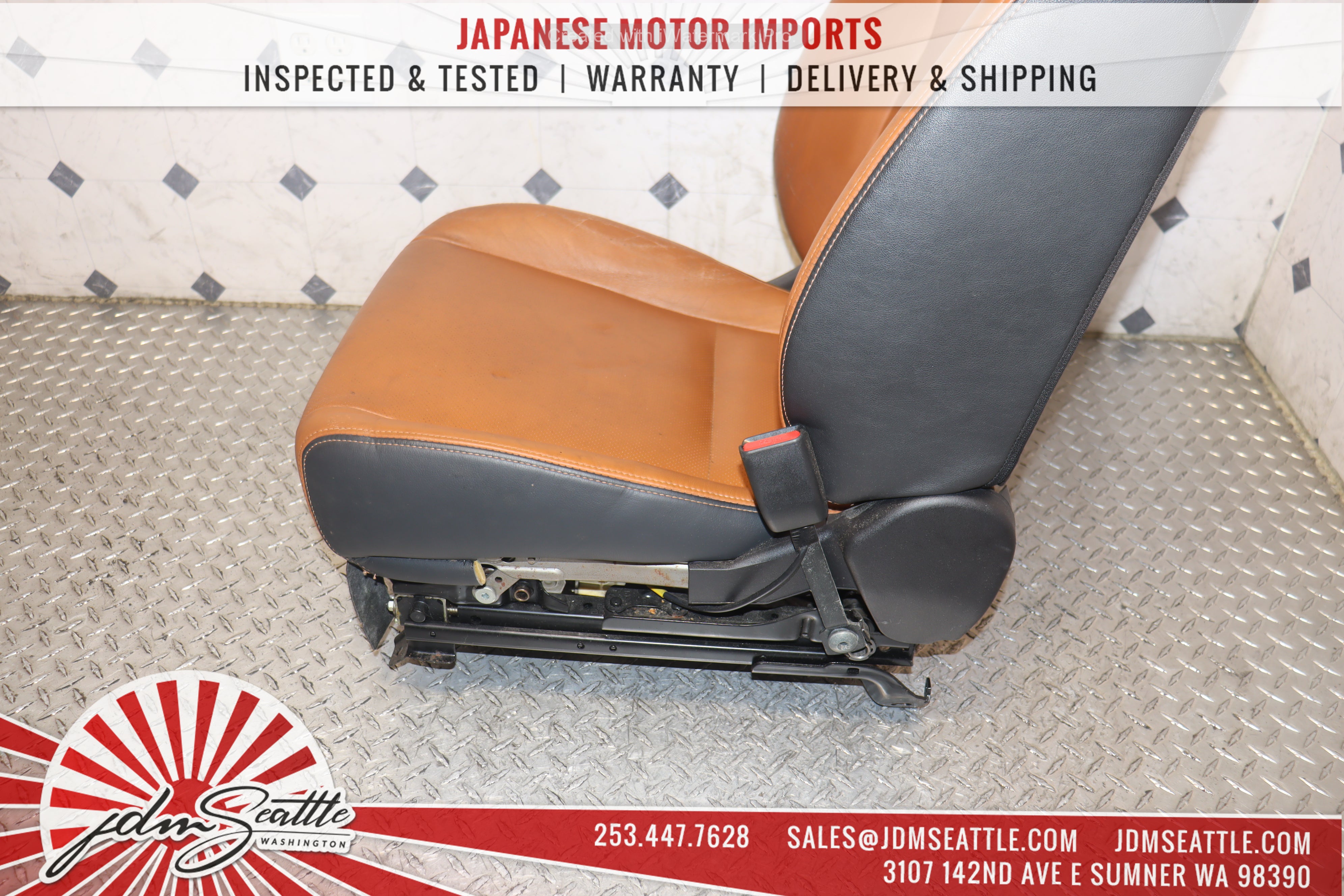 2008-2014 Subaru Impreza WRX STI Premium GRB GVF Complete Leather Power Seats Set with Steering Wheel - Front & Rear Seats for JDM Car Enthusiasts | Perfect for Upgrades & Restorations
