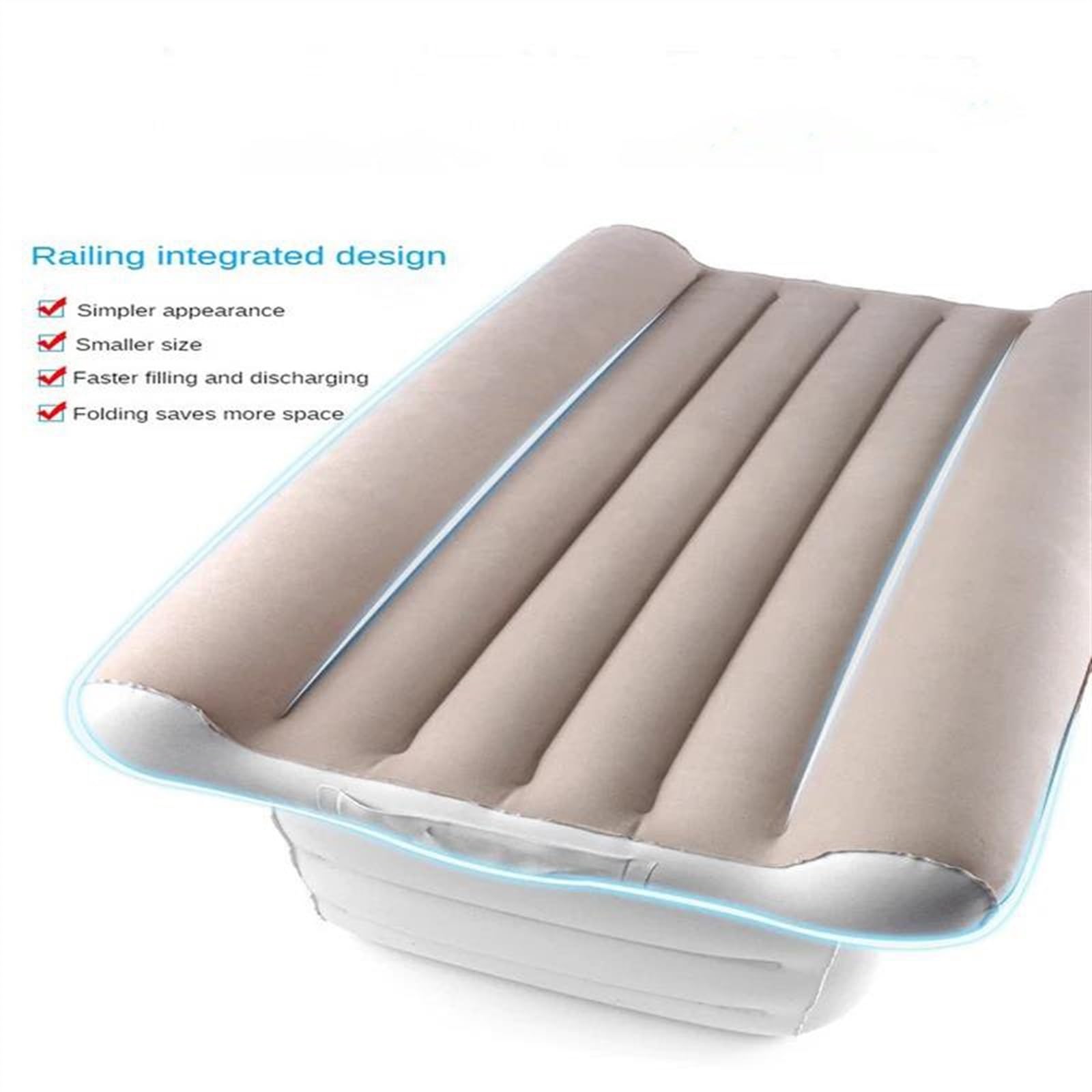 Inflatable Toddler Travel Bed for Kids - Portable Air Mattress with Hand Pump & Safety Belt - Perfect for Car, Plane & Camping Trips (Color: 2)