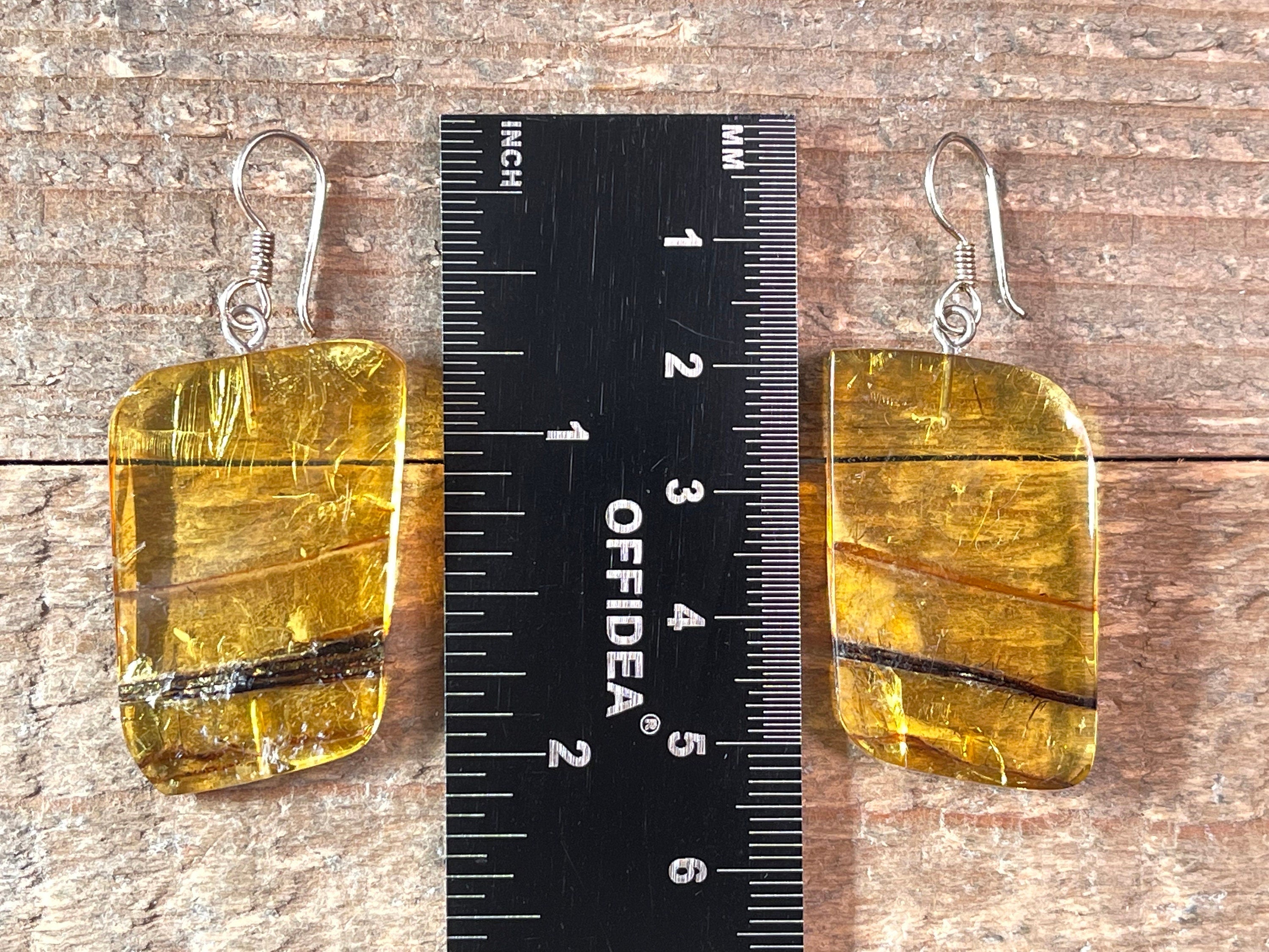 AMBER Crystal Earrings - Handmade Healing Jewelry with Natural Stones | Elegant Dangle Statement Earrings for Women | Perfect for Spiritual Healing, Meditation & Special Occasions