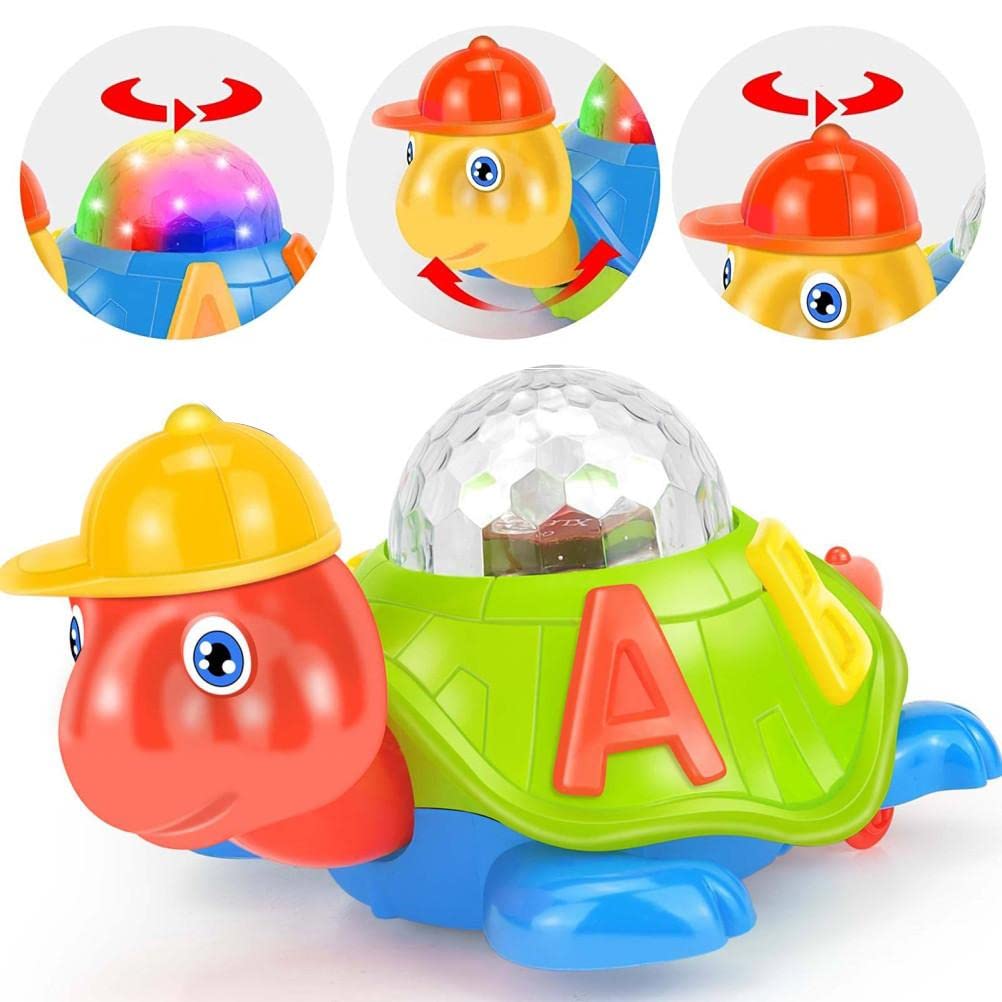 BAIJING Interactive Crawling Turtle Crab Toy with Music & LED Lights - Automatic Obstacle Avoidance for Toddlers - Perfect for Baby Playtime, Early Learning & Sensory Development