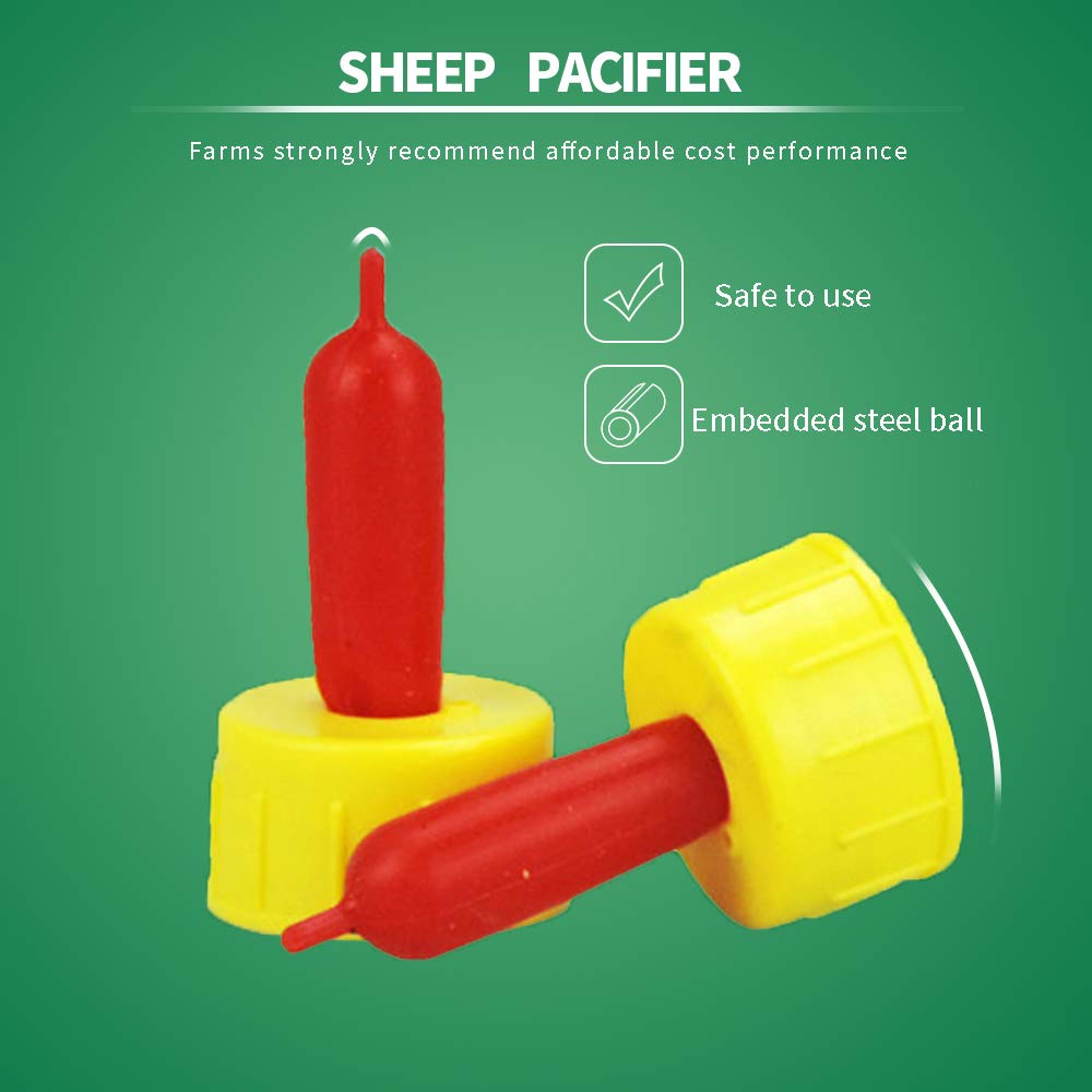 10-Pack Lamb Rubber Pacifier Nipples for Feeding Sheep, Goats, Lambs & Puppies - Durable Milk Drink Bottle Teats for Livestock and Pet Care - Ideal for Farm, Ranch, and Home Animal Feeding