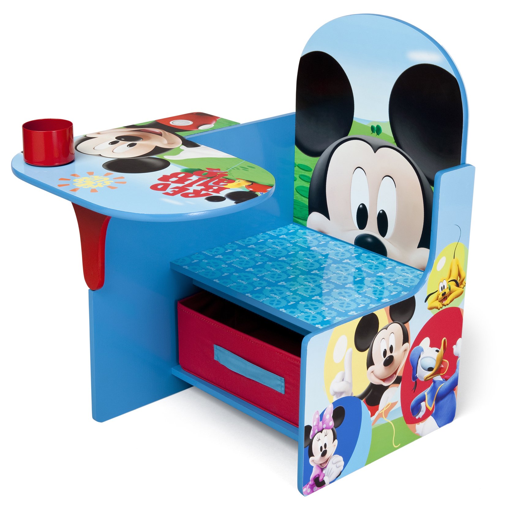 Delta Children Disney Mickey Mouse Chair Desk with Storage Bin - Kids Study Table & Organizer for Homework, Crafts & Playtime