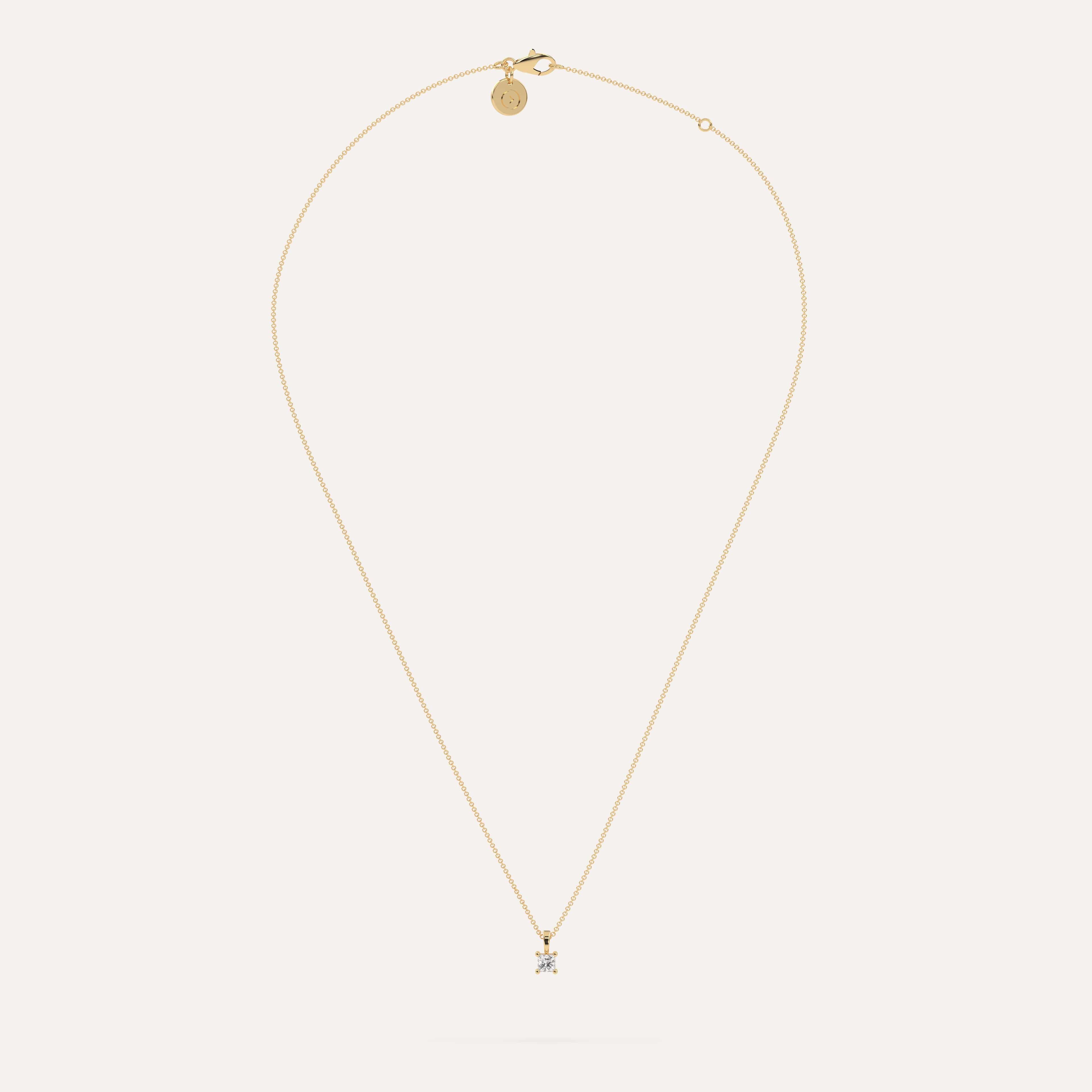 1/4 Carat Princess Cut Diamond Pendant Necklace for Women - Elegant 14K Gold or Sterling Silver Jewelry Gift for Anniversary, Birthday & Special Occasions