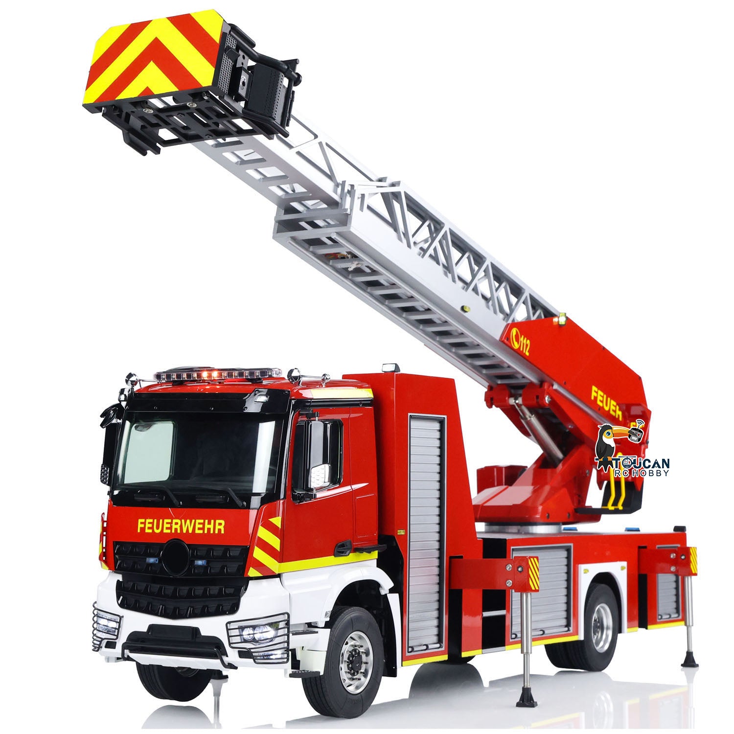 1/14 Scale 4X2 Metal Gearbox Axle RC Ladder Truck 3363 770S FMX Fire Truck - 2.4G ST8 Radio, 2-Speed RTR, Battery Included - Realistic Hobby Model for RC Enthusiasts & Collectors - Perfect for Fire Truck Simulation & Display Scenes