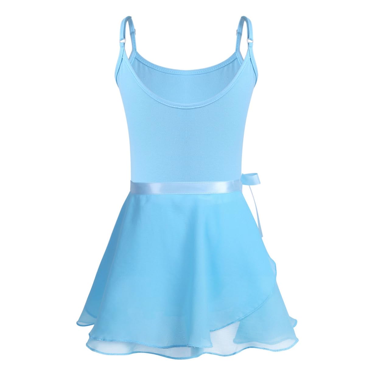 Girls Sleeveless Ballet Dance Dress - Spaghetti Strap Gymnastics Leotard with Wrap Skirt - Ballet & Dance Outfit for Recitals, Performances & Practice - Toddler to Kids Dancewear