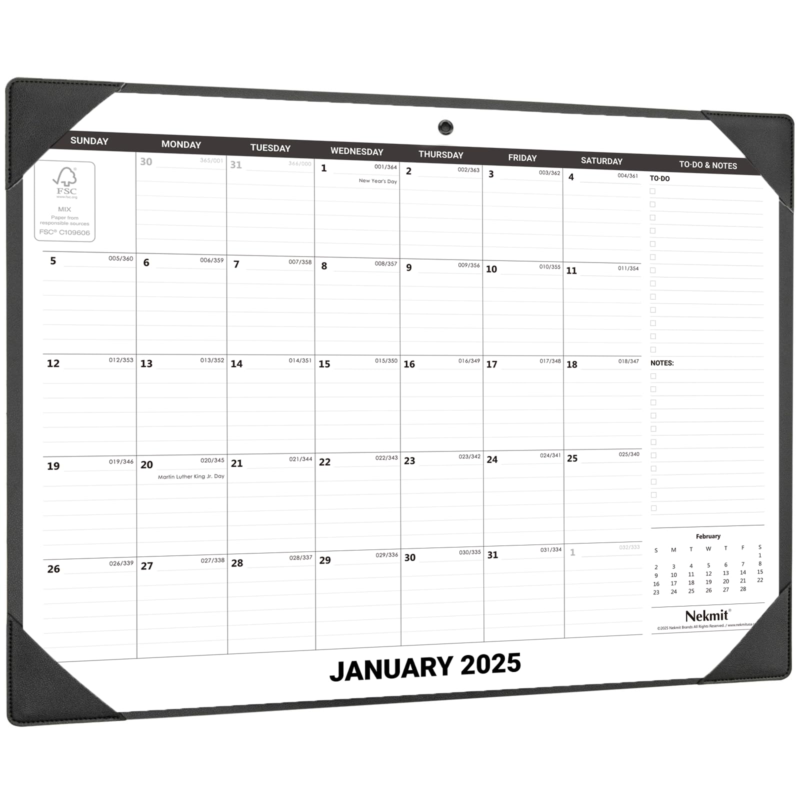 Nekmit 2025-2026 Large Desk Calendar with Desk Protector Pad | 21
