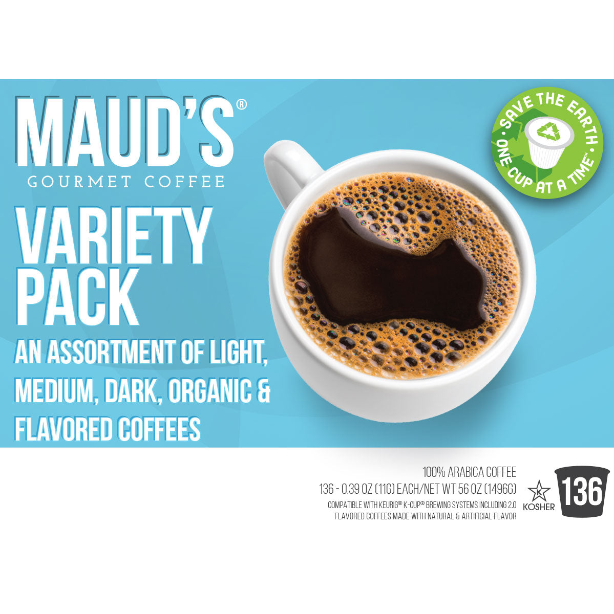 Maud's 12 Flavor Bulk Coffee Variety Pack | Premium Arabica & Robusta Blend | Perfect for Office, Home & Gifting | Family Size Coffee Sampler for Coffee Lovers